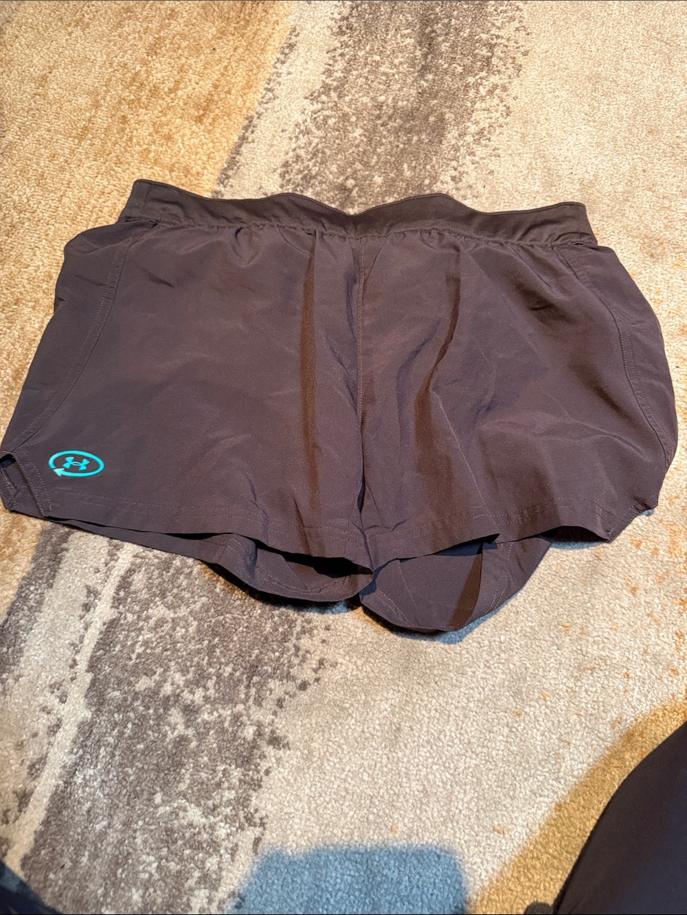 Under Armour Black Athletic Shorts with Teal Logo